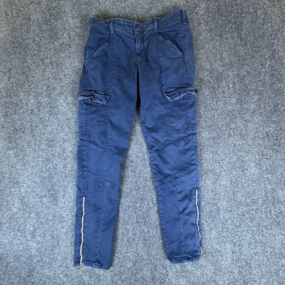 J Brand Houlihan Cargo Pants Womens 28x27.5 Worn Marine Cotton Zipper Hem Pocket